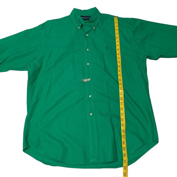RALPH LAUREN GOLF Shirt M Tilden Button Down Solid Green 100% Cotton - Picture 5 of 16